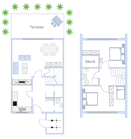 Grundriss des Ferienhauses - Ferienhaus 